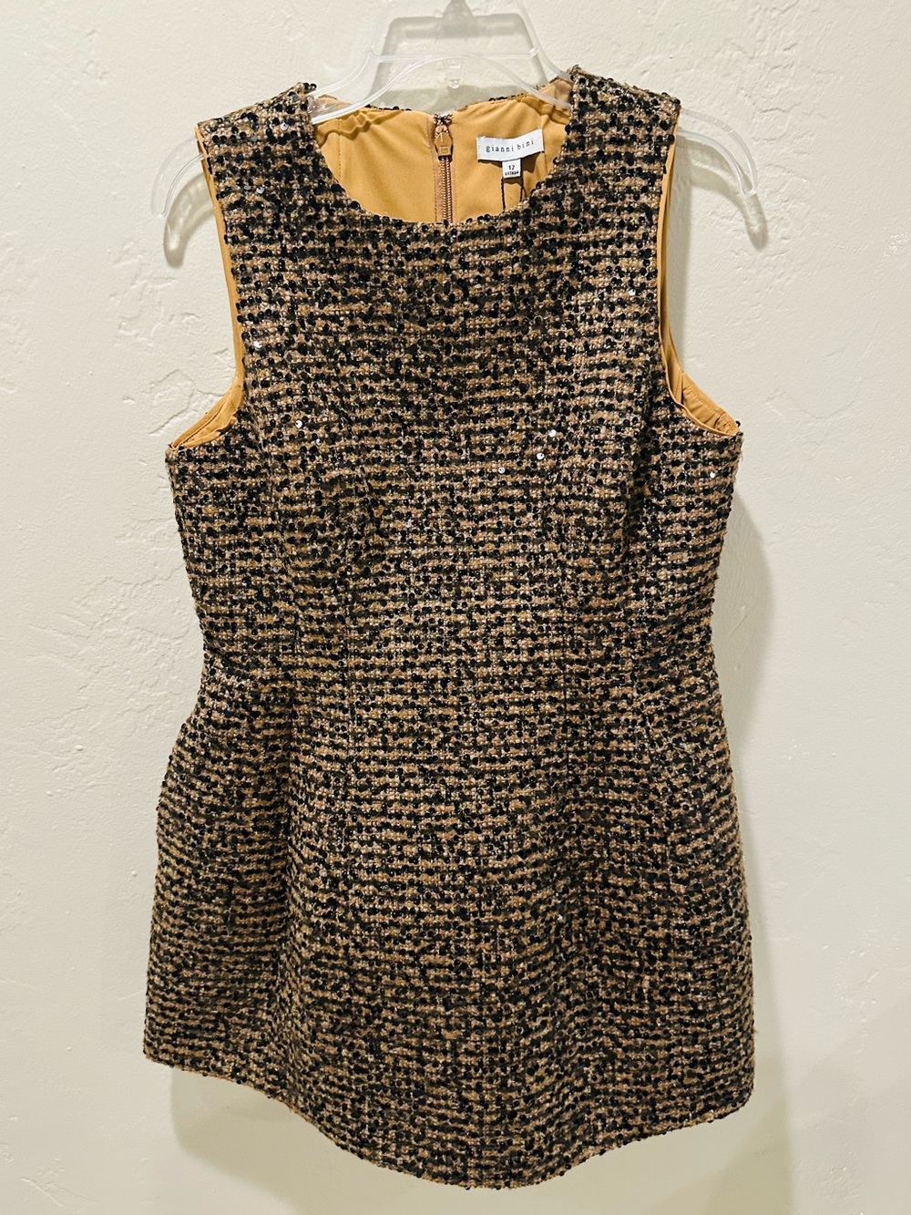 NWT Gianni Bini Emma Sequin Tweed Structured Mini Dress Size 12 - Picture 5 of 12